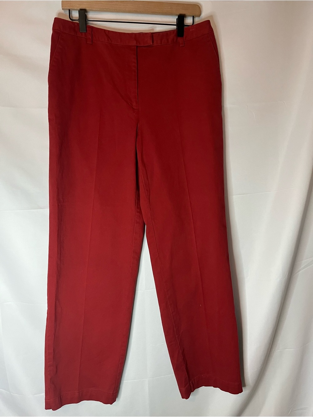 Evan Picone Rust Orange Cotton Blend  Straight-Leg Trousers
